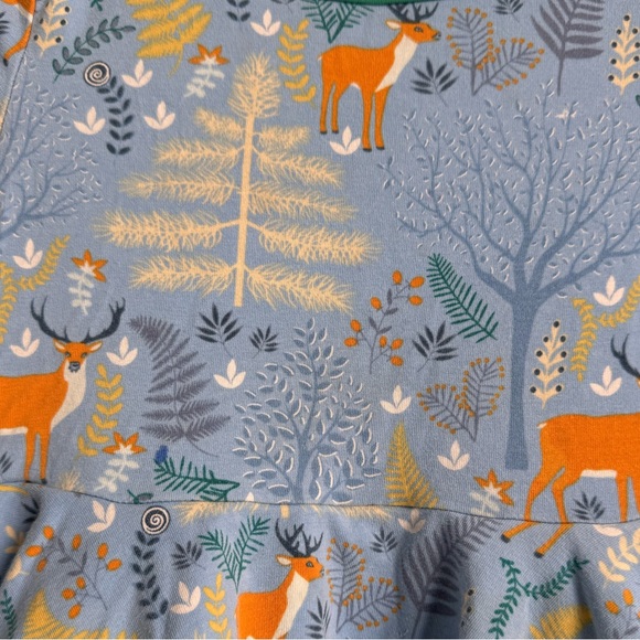 Matilda Jane Girls 2T Dress Neck Of The Woods Blue Deer Antler Cotton Twirl - Picture 3 of 7
